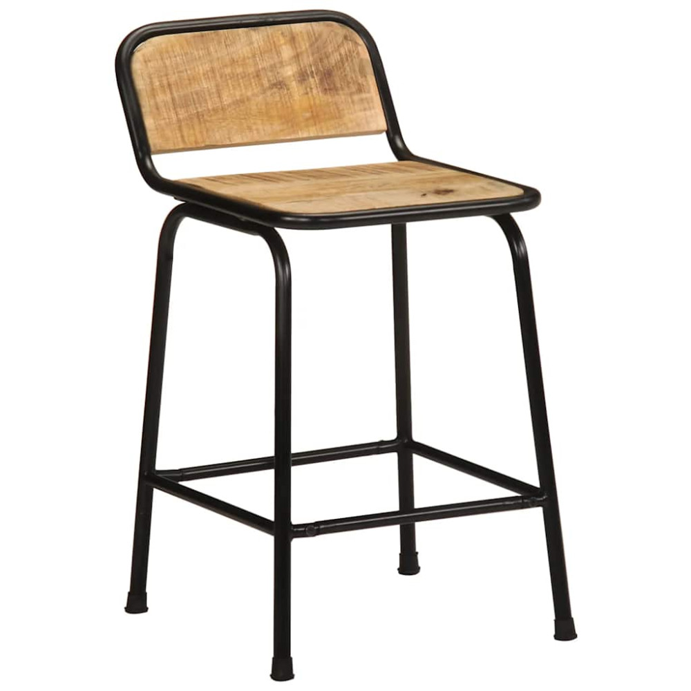 Produktbild för Barstolar 4 st 46x35,5x70 cm massivt trä grov mango