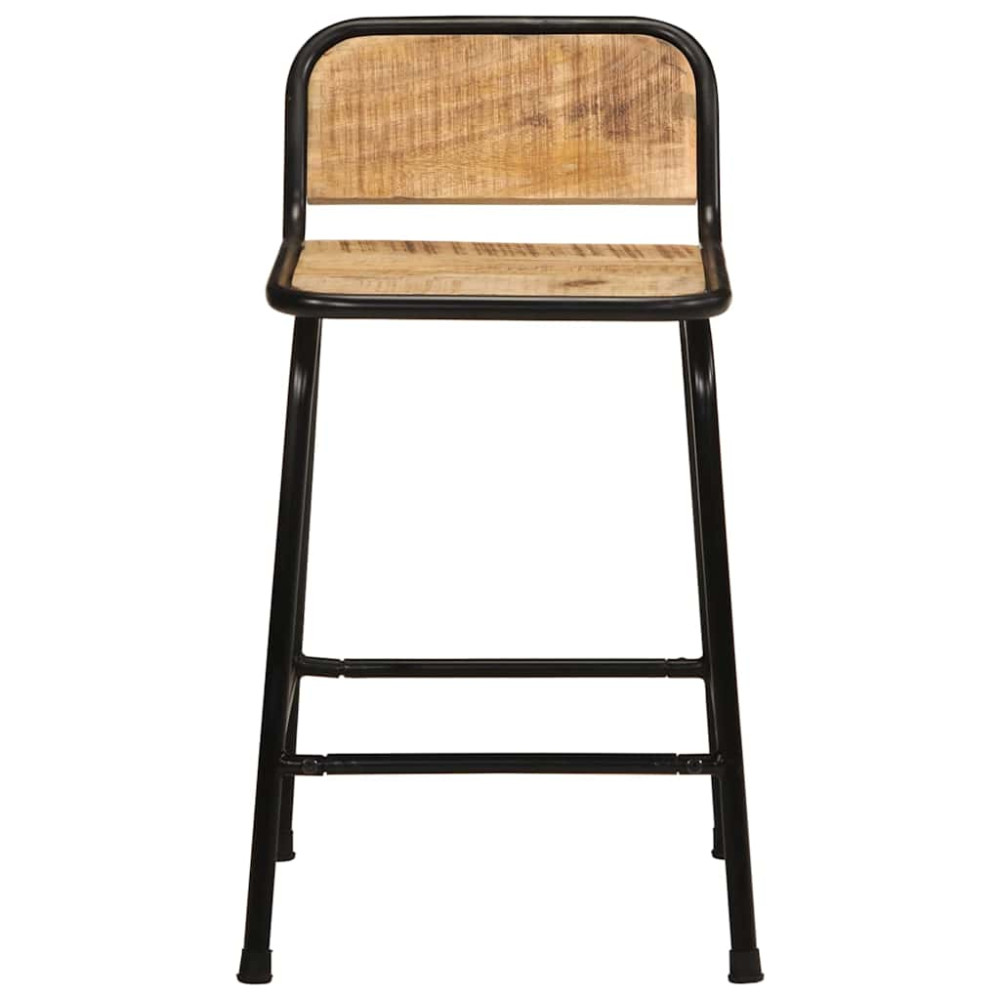 Produktbild för Barstolar 4 st 46x35,5x70 cm massivt trä grov mango