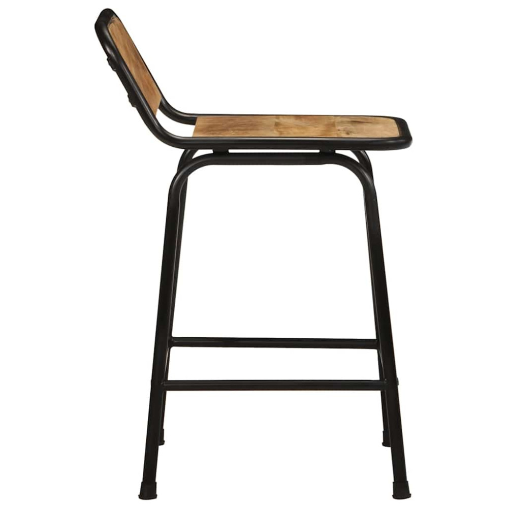 Produktbild för Barstolar 4 st 46x35,5x70 cm massivt trä grov mango
