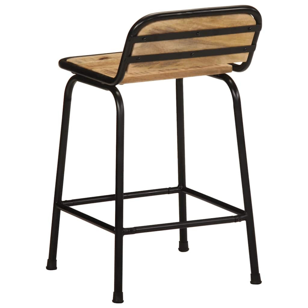 Produktbild för Barstolar 4 st 46x35,5x70 cm massivt trä grov mango