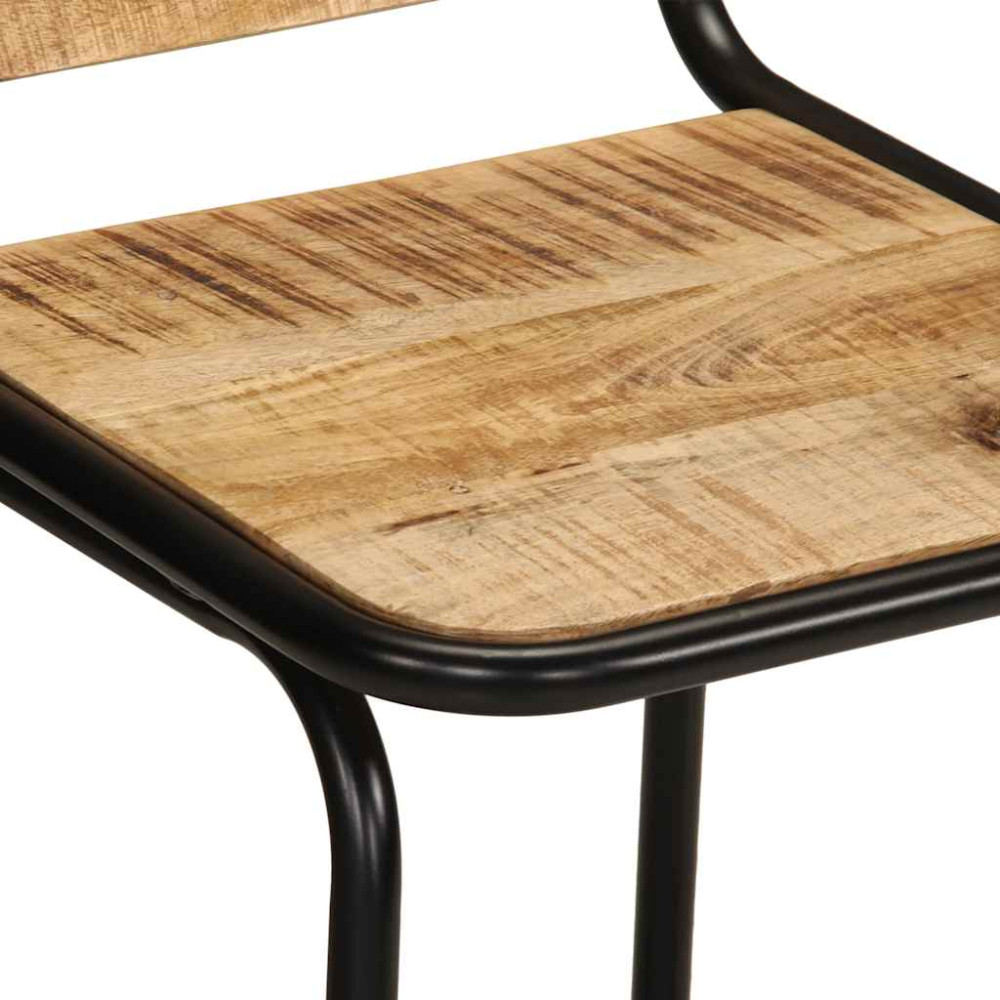 Produktbild för Barstolar 4 st 46x35,5x70 cm massivt trä grov mango