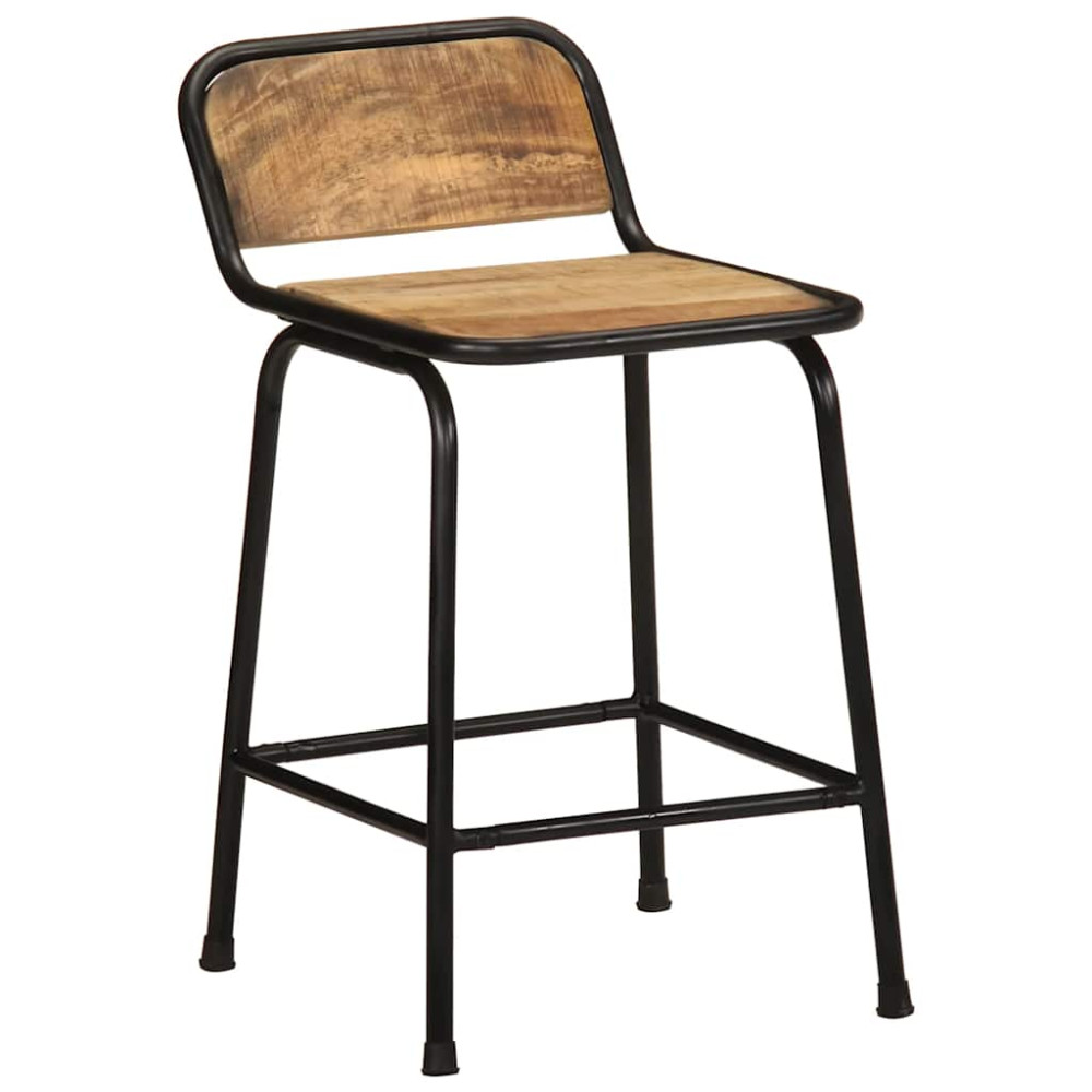 Produktbild för Barstolar 4 st 46x35,5x70 cm massivt trä grov mango