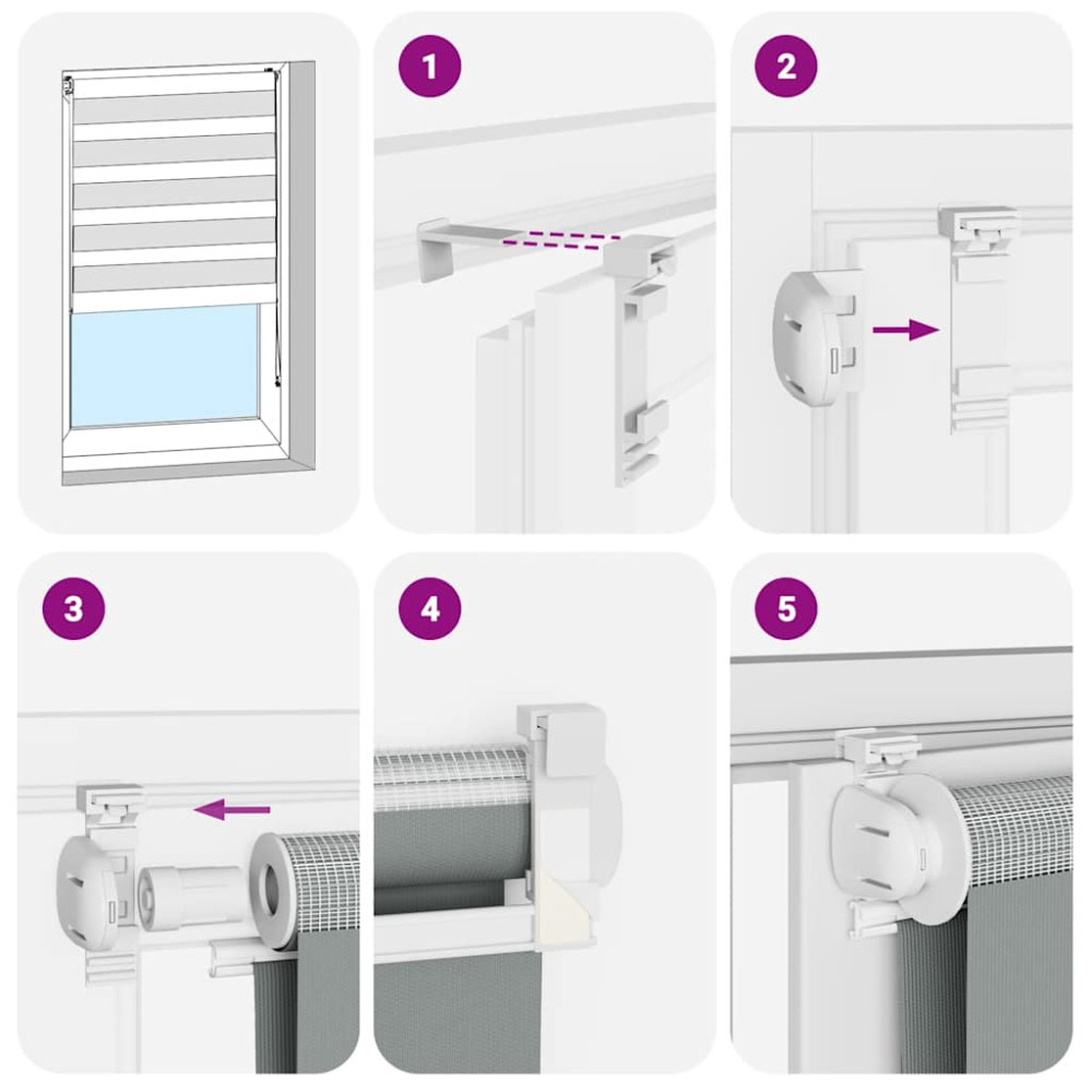 Produktbild för Rullgardin zebra 135x100 cm tyg bredd 130,9 cm polyester