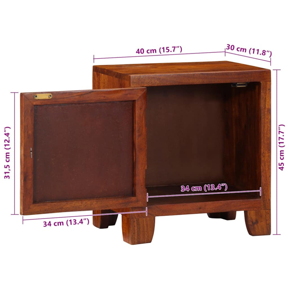 Produktbild för Sängbord 2 st 40x30x45 cm massivt trä akacia