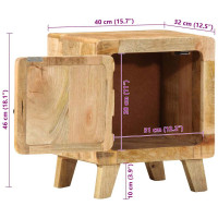 Produktbild för Sängbord 2 st 40x32x46 cm massivt trä grov mango
