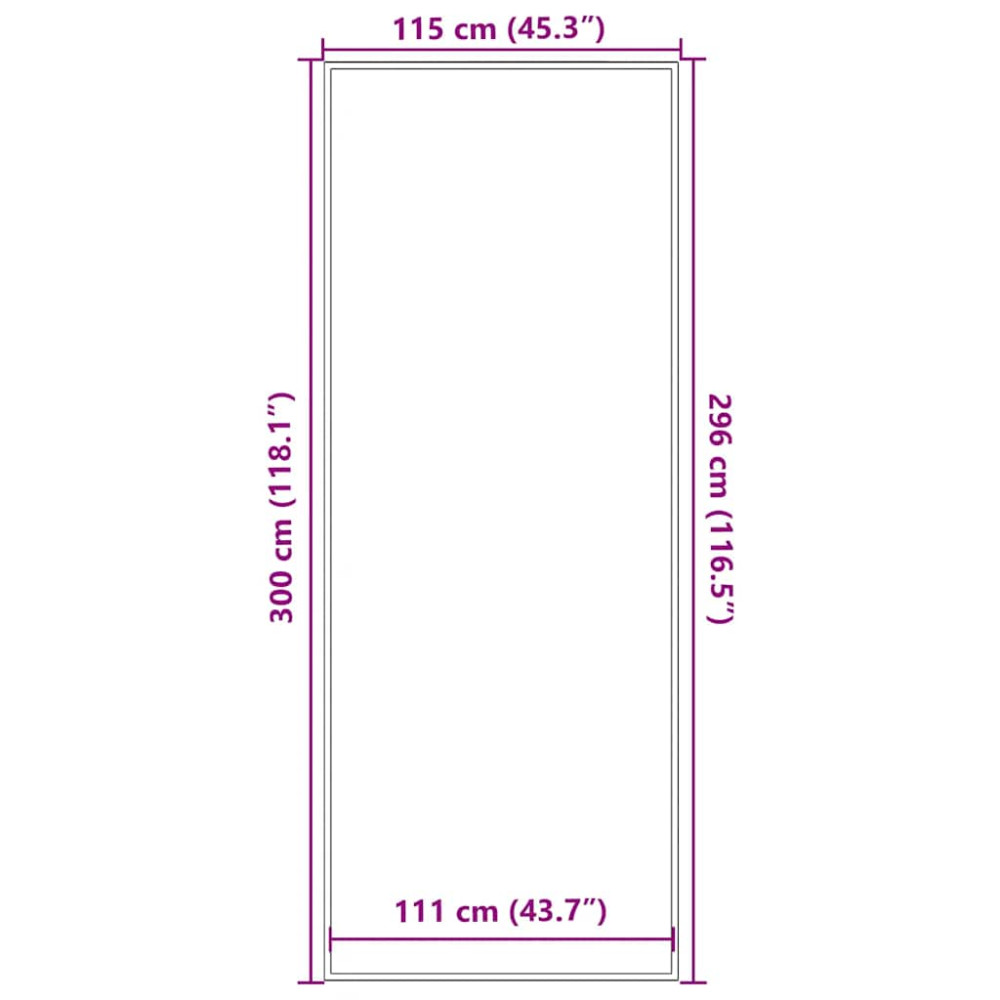 Produktbild för Dörrmatta svart 115x300 cm