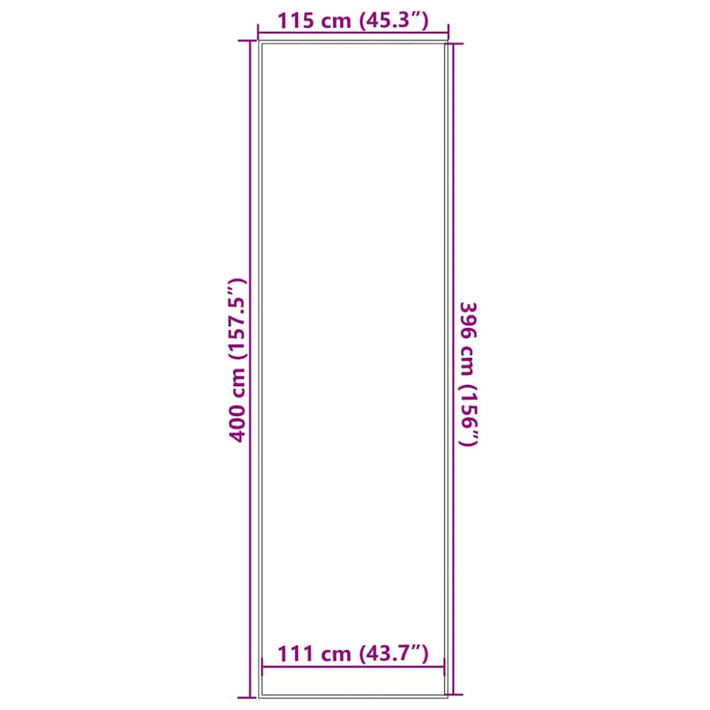 Produktbild för Dörrmatta svart 115x400 cm