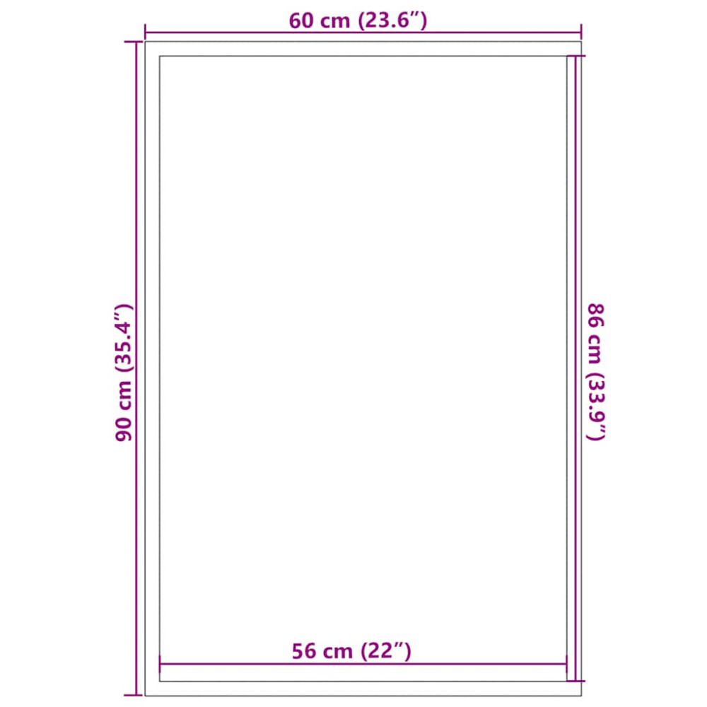 Produktbild för Dörrmatta grå 60x90 cm