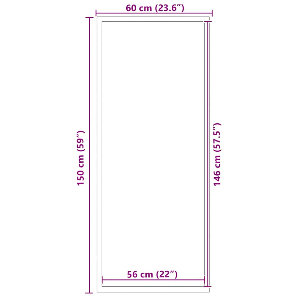 Produktbild för Dörrmatta grå 60x150 cm