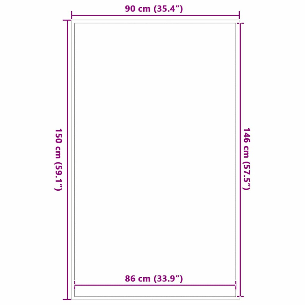 Produktbild för Dörrmatta grå 90x150 cm