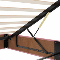 Produktbild för Ottoman sängram med madrass rosa 140x200 cm sammet