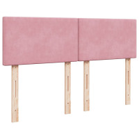 Produktbild för Ottoman sängram med madrass rosa 140x200 cm sammet
