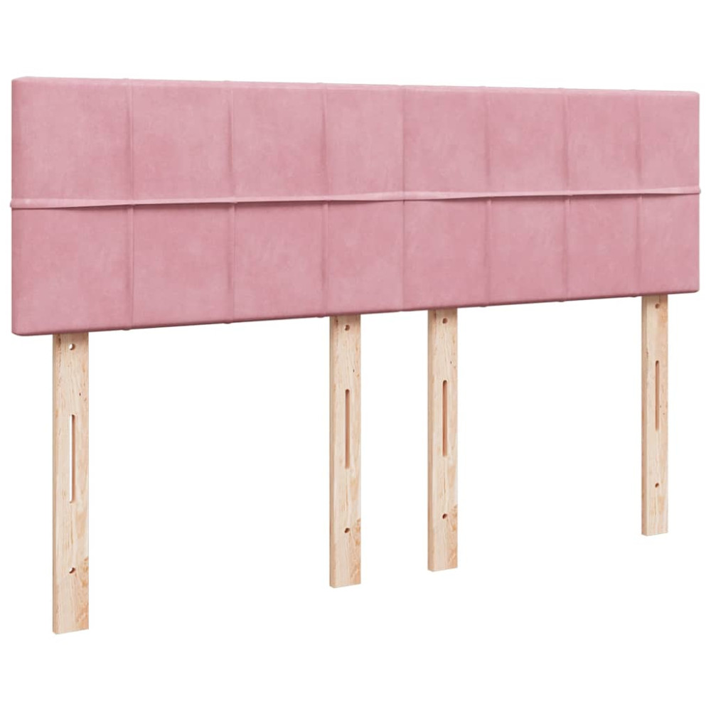 Produktbild för Ottoman sängram med madrass rosa 140x200 cm sammet