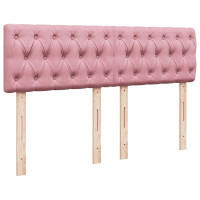 Produktbild för Ottoman sängram med madrass rosa 140x200 cm sammet