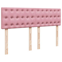 Produktbild för Ottoman sängram med madrass rosa 140x200 cm sammet