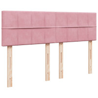 Produktbild för Ottoman sängram med madrass rosa 140x200 cm sammet