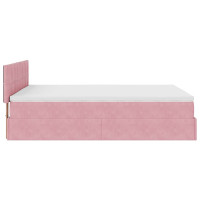 Produktbild för Ottoman sängram med madrass rosa 140x200 cm sammet