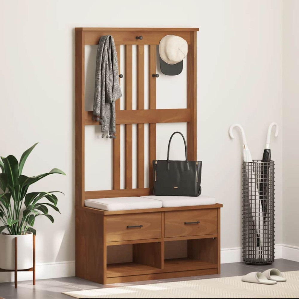 Produktbild för Hallträd SANDNES 87x40x159,5cm massiv träfuru