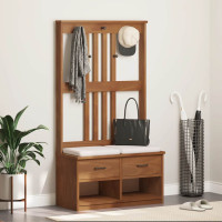 Produktbild för Hallträd SANDNES 87x40x159,5cm massiv träfuru