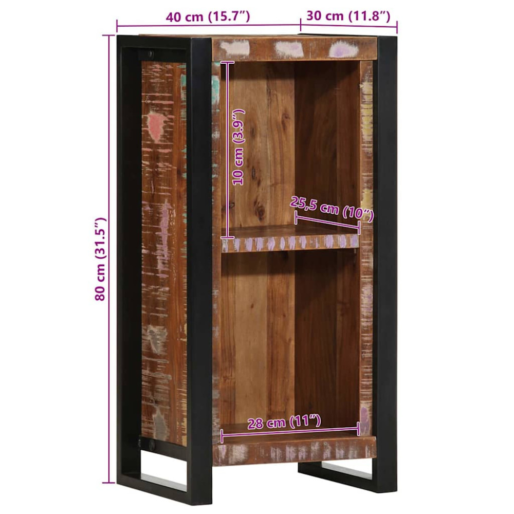 Produktbild för Sängbord 40x30x80 cm massivt återvunnet trä