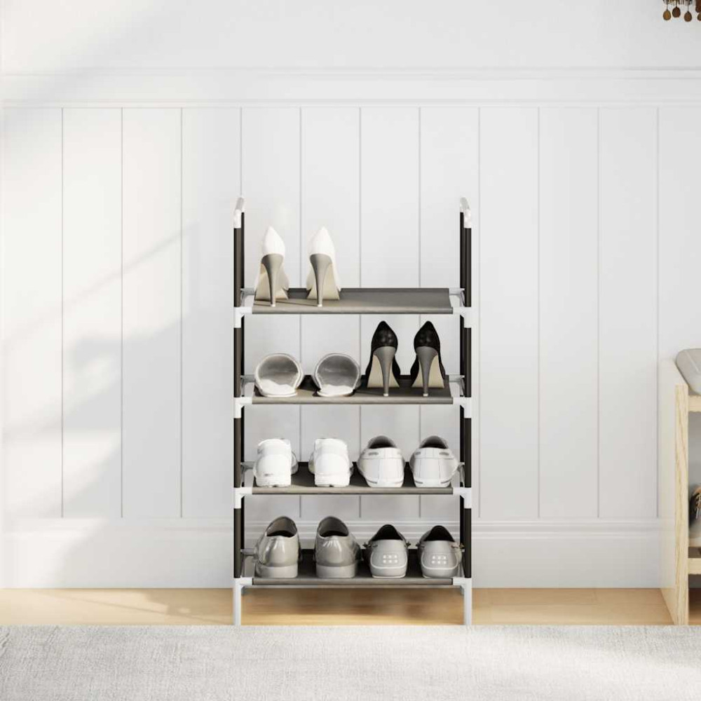 Produktbild för Skohylla 4 hyllor svart 44x28x77 cm fiberduk