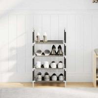 Produktbild för Skohylla 4 hyllor svart 44x28x77 cm fiberduk