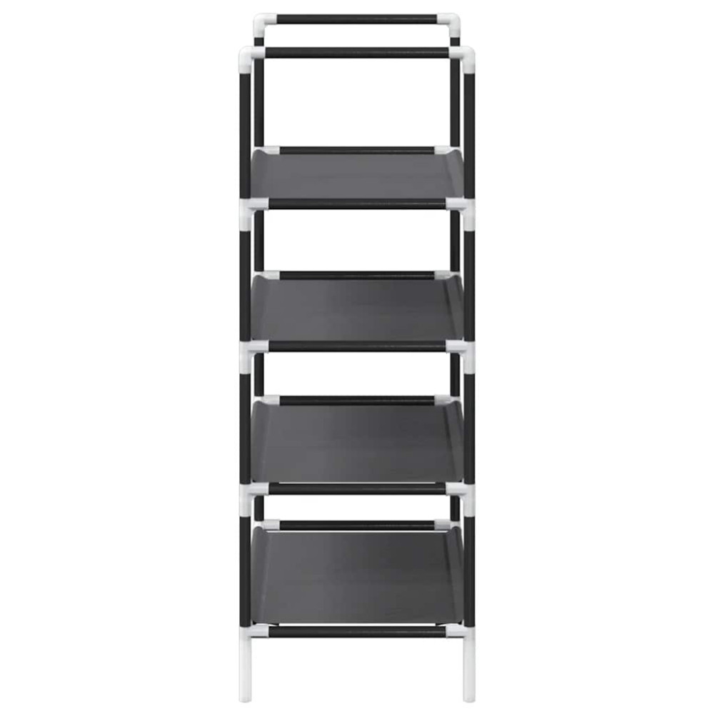 Produktbild för Skohylla 4 hyllor svart 44x28x77 cm fiberduk