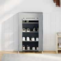 Produktbild för Skoskåp grått 60,5x30x97 cm fiberduk