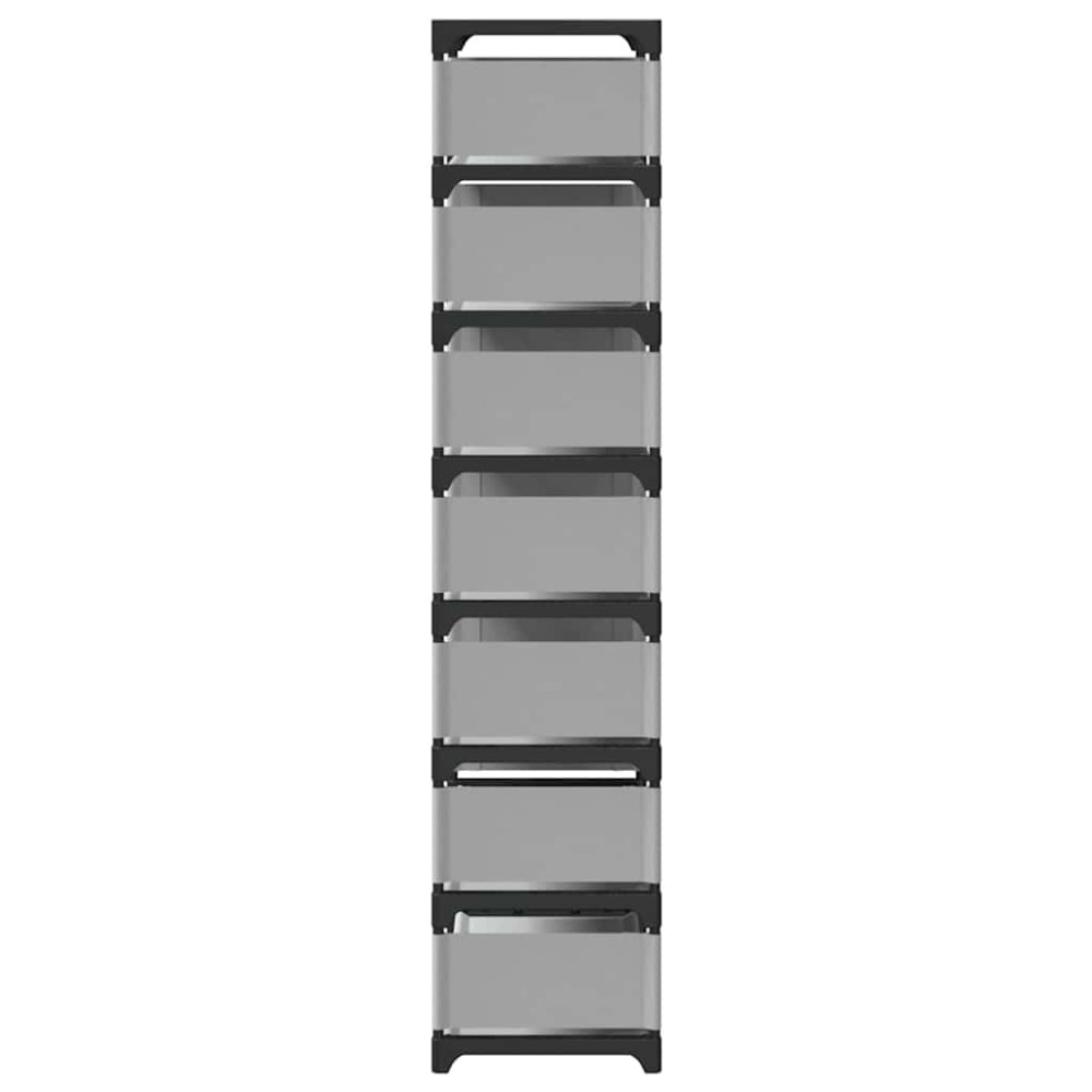 Produktbild för Skohylla 8 hyllor grå 54x28x124 cm fiberduk