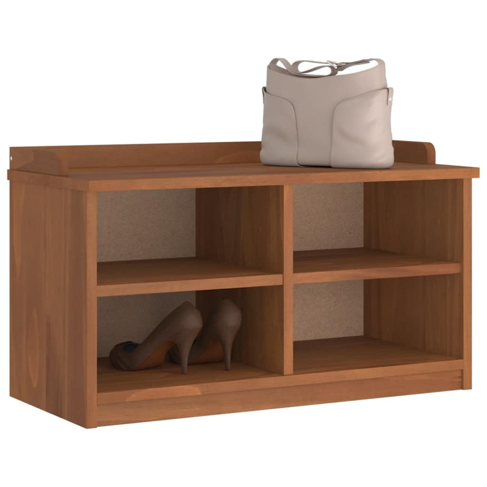 Produktbild för Hallbänk SANDNES 87x40x50 cm massiv trä furu