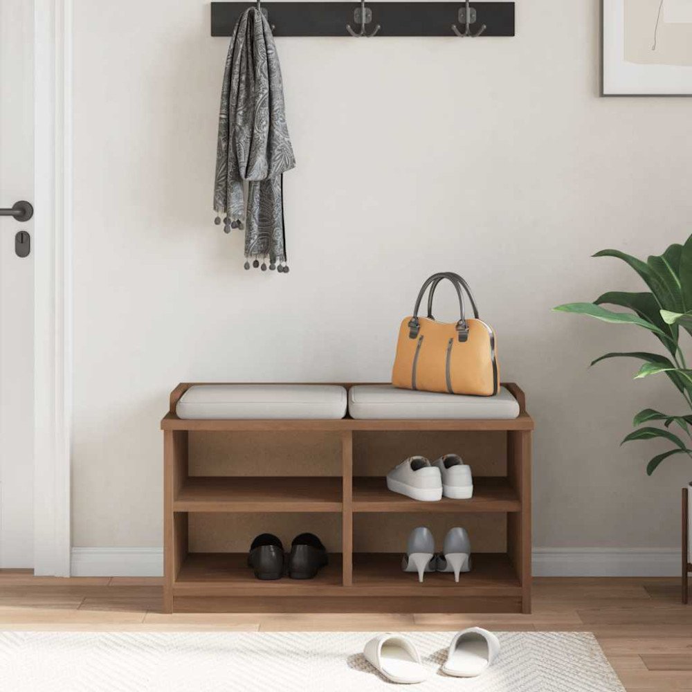Produktbild för Hallbänk SANDNES 87x40x50 cm massiv trä furu
