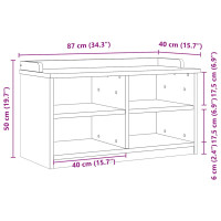 Produktbild för Hallbänk SANDNES 87x40x50 cm massiv trä furu