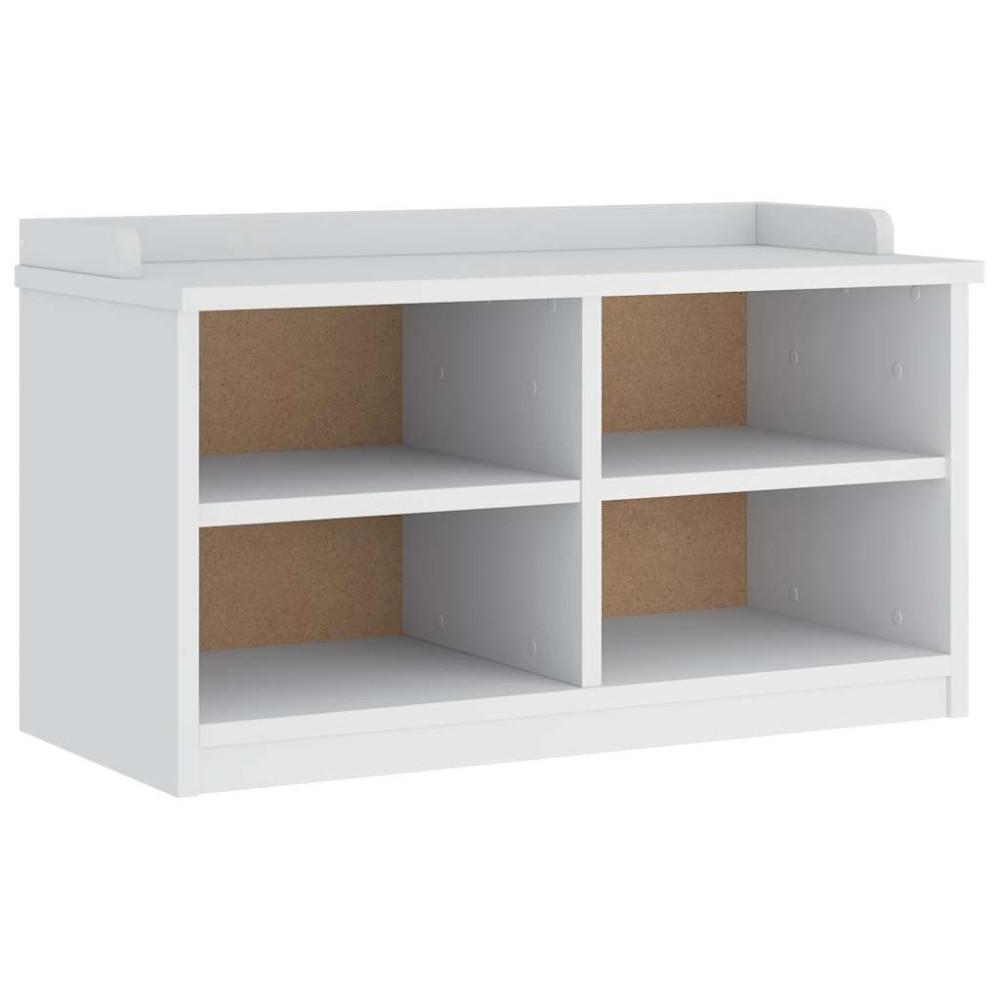 Produktbild för Hallbänk SANDNES vit 87x40x50 cm massiv trä furu