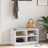 Produktbild för Hallbänk SANDNES vit 87x40x50 cm massiv trä furu