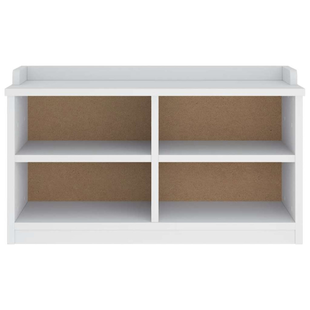 Produktbild för Hallbänk SANDNES vit 87x40x50 cm massiv trä furu