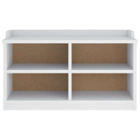 Produktbild för Hallbänk SANDNES vit 87x40x50 cm massiv trä furu