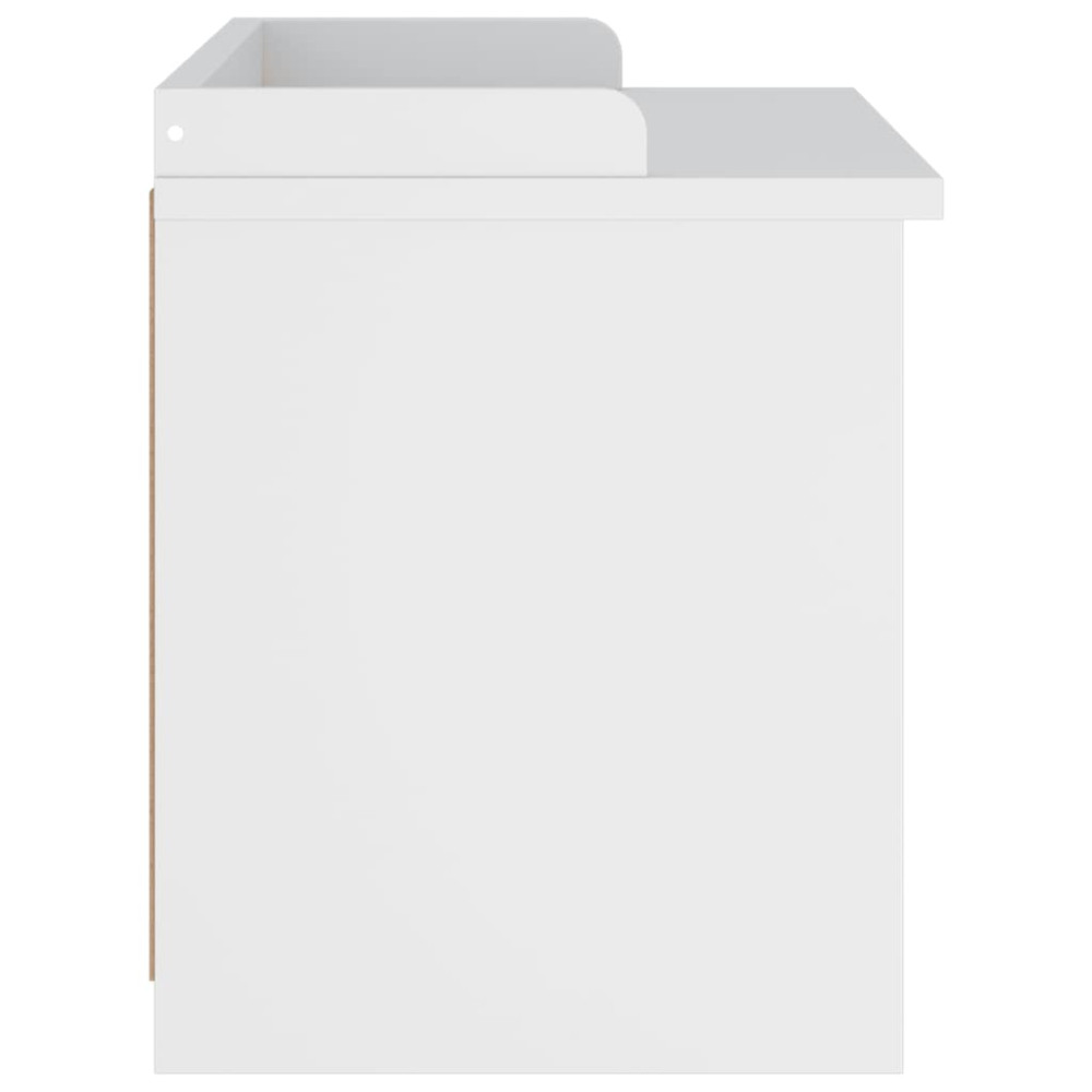 Produktbild för Hallbänk SANDNES vit 87x40x50 cm massiv trä furu