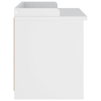Produktbild för Hallbänk SANDNES vit 87x40x50 cm massiv trä furu