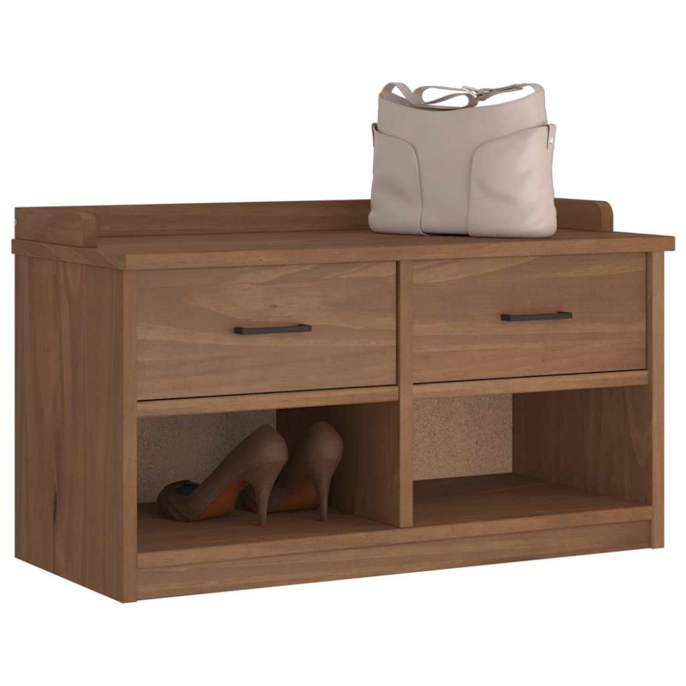Produktbild för Hallbänk SANDNES 87x40x50 cm massiv trä furu