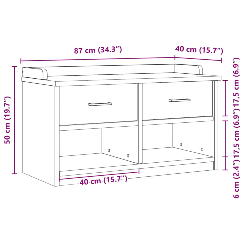 Produktbild för Hallbänk SANDNES 87x40x50 cm massiv trä furu