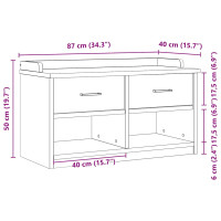 Produktbild för Hallbänk SANDNES 87x40x50 cm massiv trä furu
