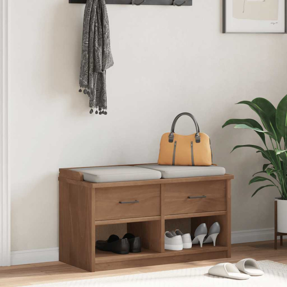 Produktbild för Hallbänk SANDNES 87x40x50 cm massiv trä furu