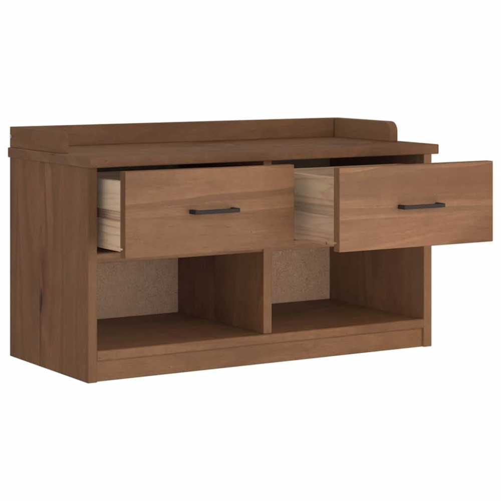 Produktbild för Hallbänk SANDNES 87x40x50 cm massiv trä furu