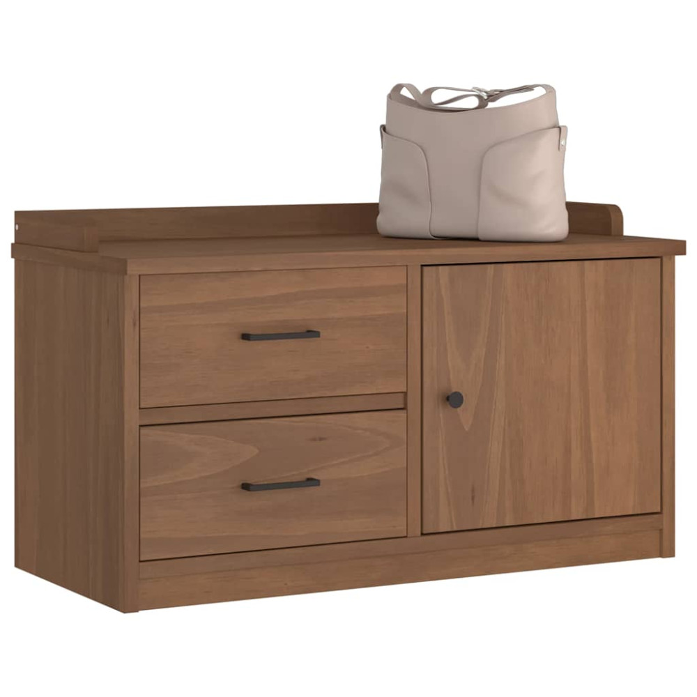 Produktbild för Hallbänk SANDNES 87x40x50 cm massiv trä furu