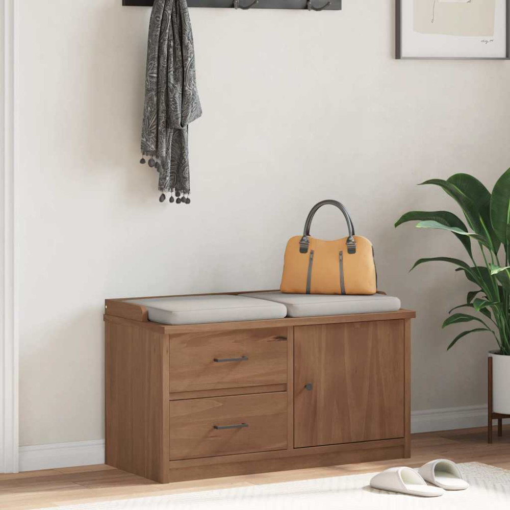 Produktbild för Hallbänk SANDNES 87x40x50 cm massiv trä furu