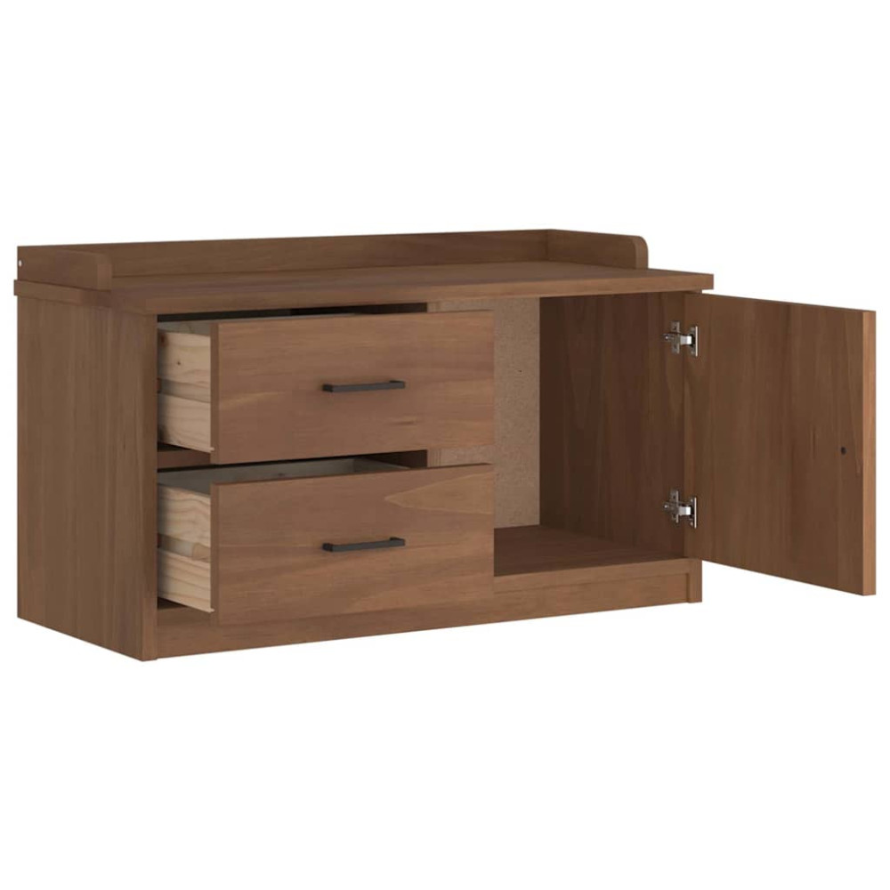 Produktbild för Hallbänk SANDNES 87x40x50 cm massiv trä furu