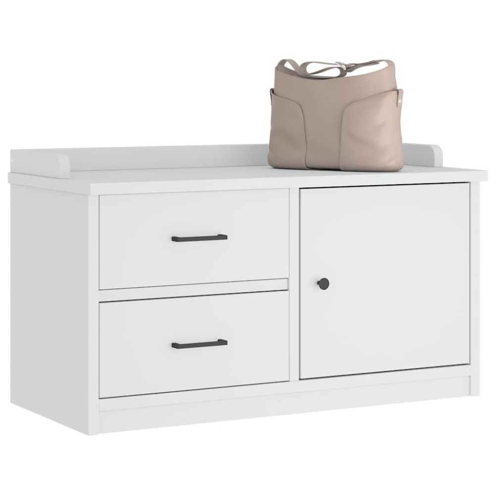 Produktbild för Hallbänk SANDNES vit 87x40x50 cm massiv trä furu