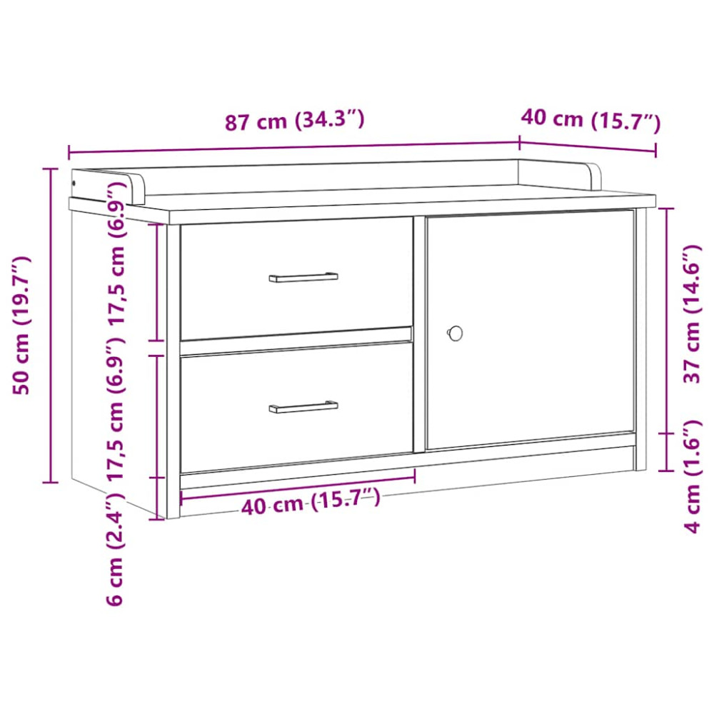 Produktbild för Hallbänk SANDNES vit 87x40x50 cm massiv trä furu