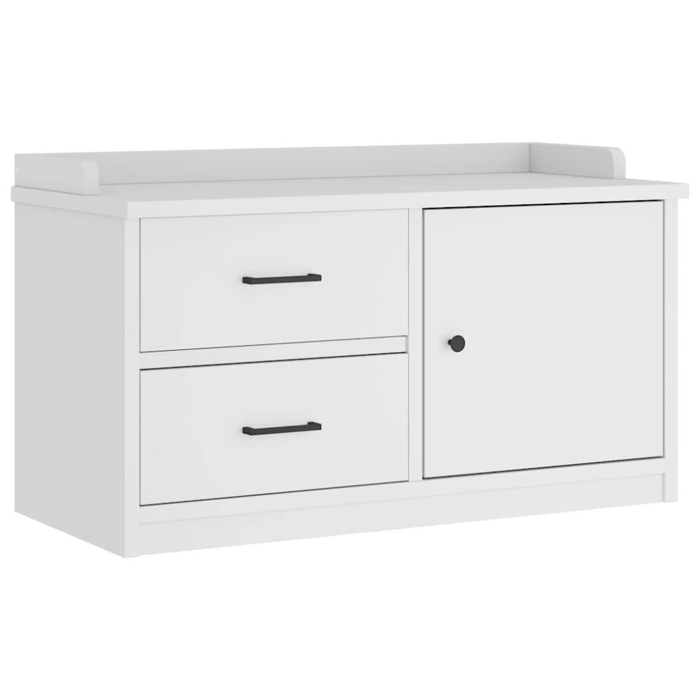 Produktbild för Hallbänk SANDNES vit 87x40x50 cm massiv trä furu