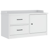 Produktbild för Hallbänk SANDNES vit 87x40x50 cm massiv trä furu